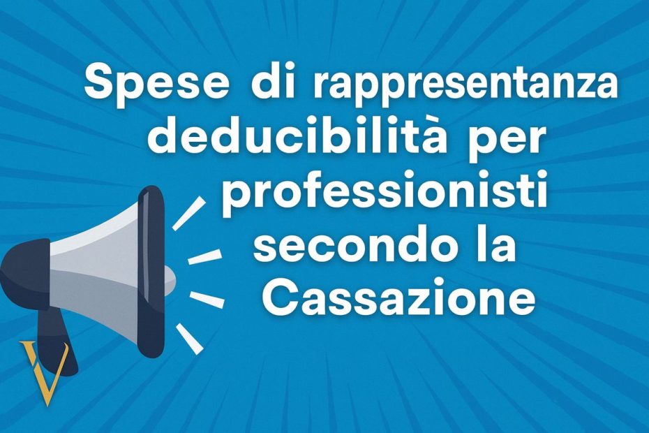 Spese di rappresentanza: deducibilità per professionisti secondo la Cassazione