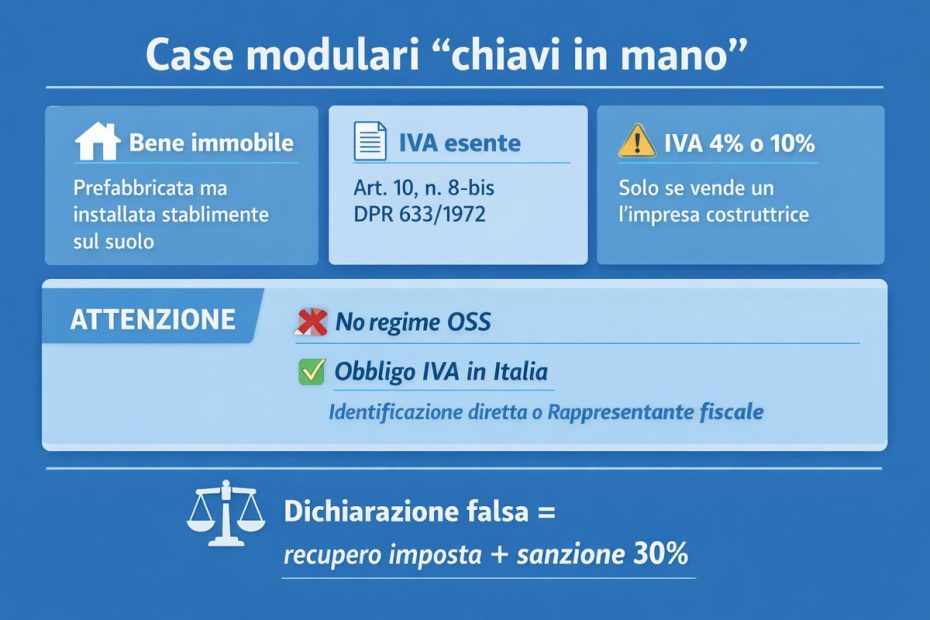 Case modulari “chiavi in mano”: quando la cessione è esente IVA secondo l’Agenzia delle Entrate