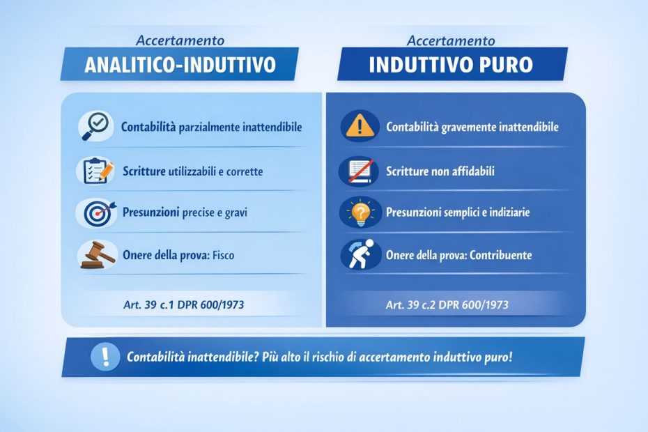 Contabilità inattendibile e accertamento induttivo: cosa rischia il contribuente