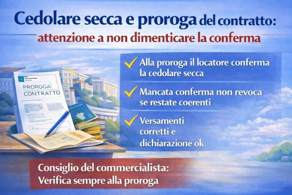 Cedolare secca e proroga del contratto locazione