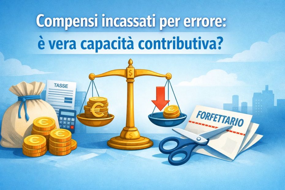 Compensi incassati per errore, addio al regime forfettario