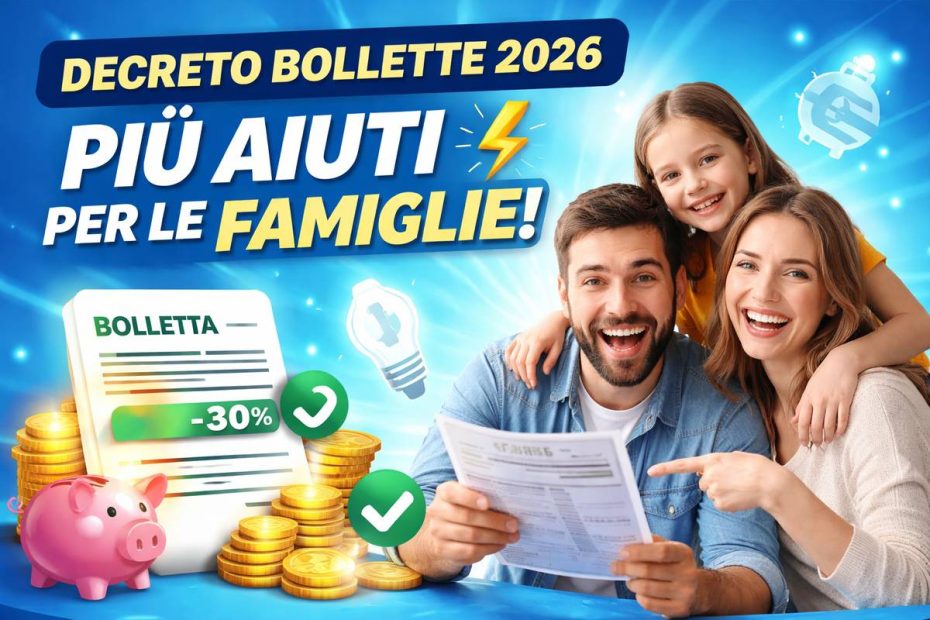 Decreto Bollette 2026, più aiuti alle famiglie
