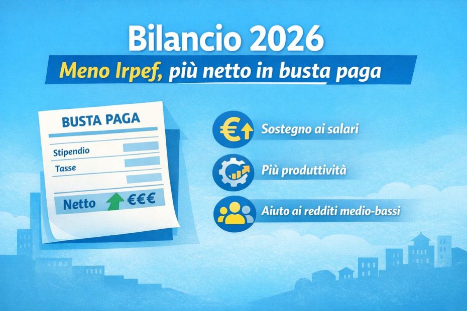 Legge di Bilancio 2026, taglio Irpef in busta paga, ma quanto si risparmia davvero?