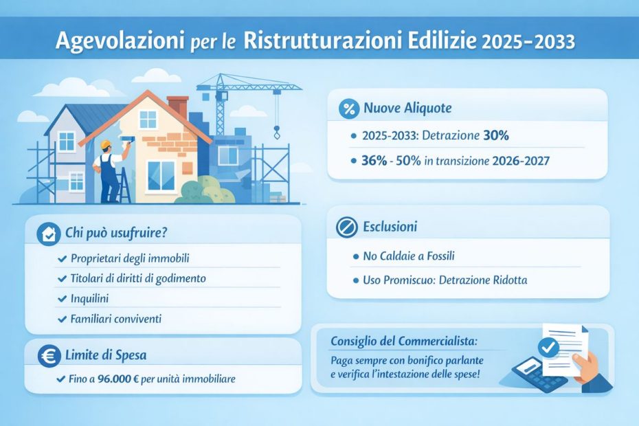 Ristrutturazioni edilizie, ecco le detrazioni, aliquote 2026