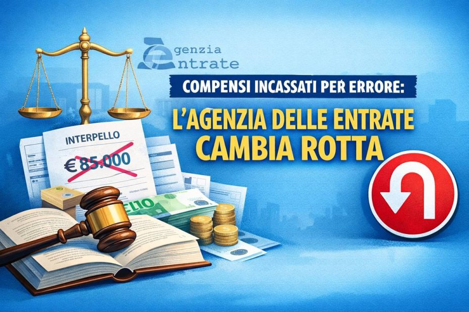 Compensi incassati per errore, l’Agenzia delle Entrate cambia posizione sul regime forfettario