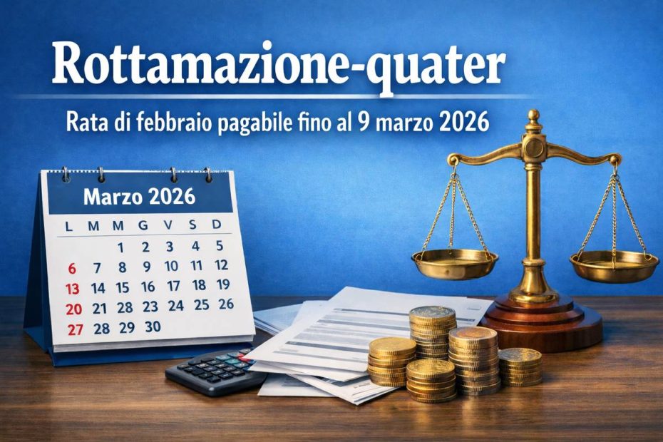 Rottamazione quater, la rata di febbraio pagabile fino al 9 marzo 2026