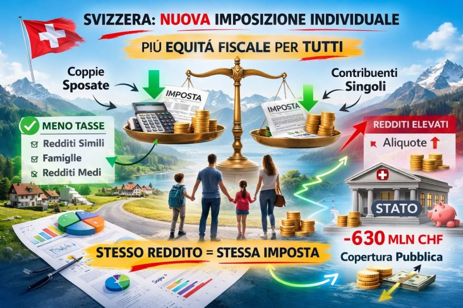 Svizzera referendum 8 marzo, addio penalizzazione fiscale per i coniugi
